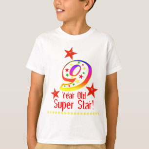 T-shirt 9ème chemise d'anniversaire d'étoile superbe pour