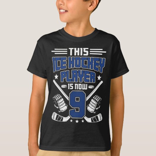 T-shirt 9th Birthday Ice Hockey Boy Nine Year Old Ice Hock (Devant)