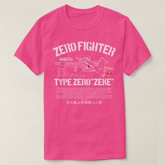 T-shirt A6M Zero Zeke Imperial Japanese Nay Air Service Fi (Design devant)