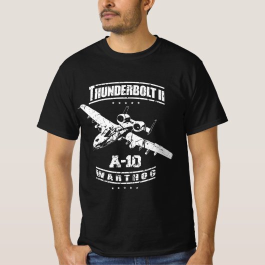 T-shirt A-10 Thunderbolt II Warthog USAF Attaque Jet Distr (Devant)
