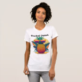 T-shirt à ananas à coucher de soleil tropical (Devant entier)