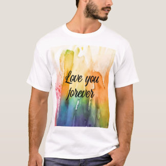 T-Shirt à aquarelle "Love You Forever"