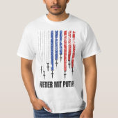 T-shirt A bas Poutine Anti-guerre Ukraine (Devant)