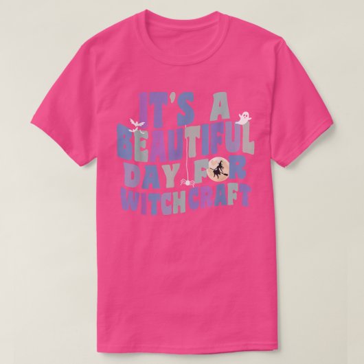 T-shirt A Beautiful Day For Witchcraft Retro Witch Ac (Design devant)