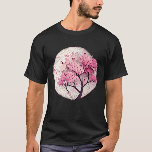 T-shirt A Beautiful Symbol of Renewal Cherry Blossom Geome (Devant)