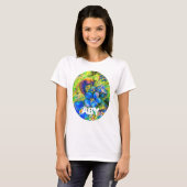 T-shirt A Bee & Forget-me-not Flowers & a Name (Devant entier)