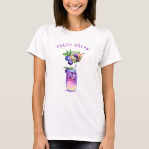 T-shirt à boire aux bleuets frais - Texte personna