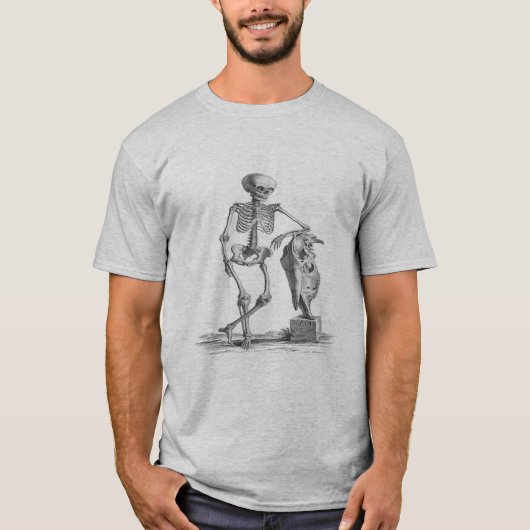 T-Shirt à bords côtes squelette vintage (Devant)