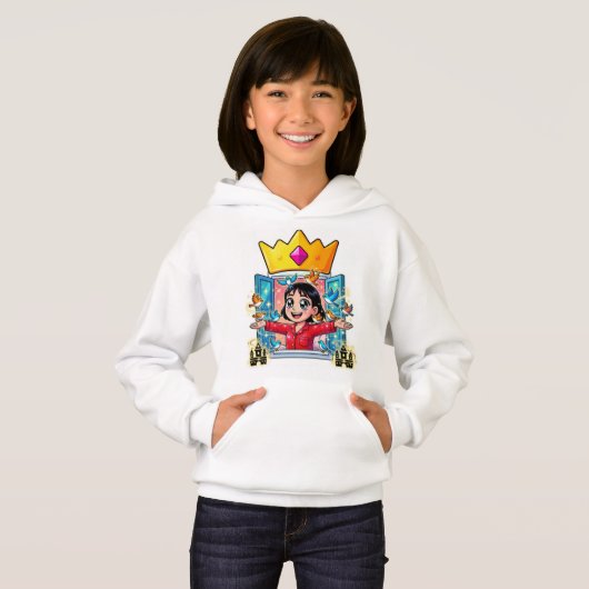 T-shirt à capuche avec impression de princesse (Devant entier)