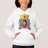T-shirt à capuche avec impression de princesse (Devant)