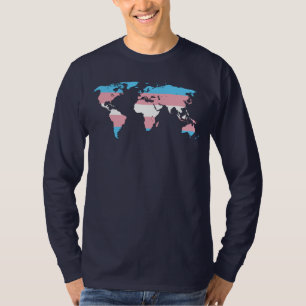 T-Shirt à capuche carte du monde de la fierté tran