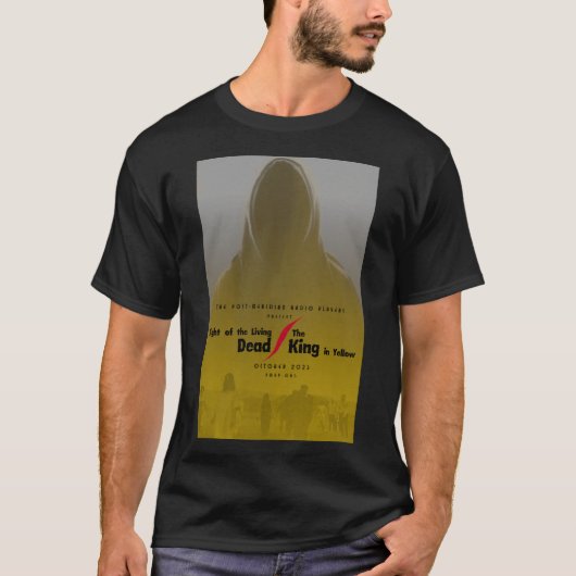 T-shirt à capuche jaune Vivant mort/roi (Devant)