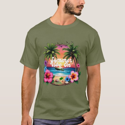 T-shirt à capuche "Vibes d'été" (Devant)