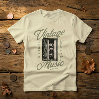 T-Shirt à cassette audio de musique rétro vintage