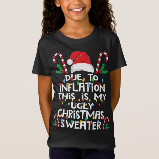 T-Shirt A cause de l'inflation, les affreux pulls de Noël (Devant)