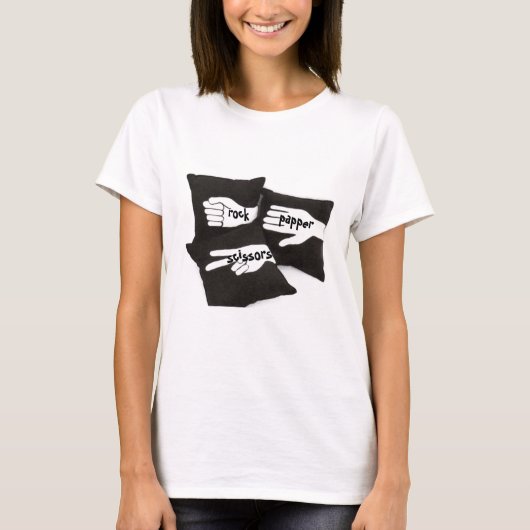 T-shirt à ciseaux de papier-roche (Devant)
