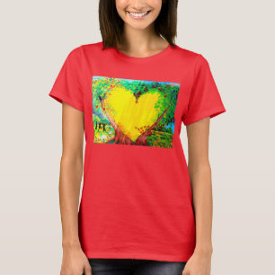 t-shirt à coeur jaune