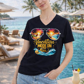 T-shirt à col en V Vacances sur la plage Mode vaca