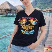 T-shirt à col en V Vacances sur la plage Mode vaca