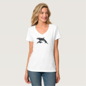 T-shirt à col V de baleine tueuse (Devant entier)