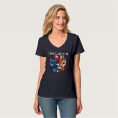 T-shirt à col V de base pour femmes (Devant entier)