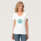 T-shirt à col V de base pour femmes (Devant entier)