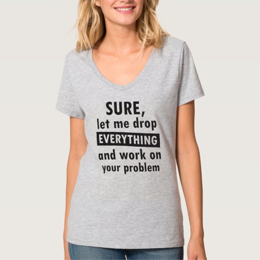 T-shirt à col V de base pour femmes (Devant)