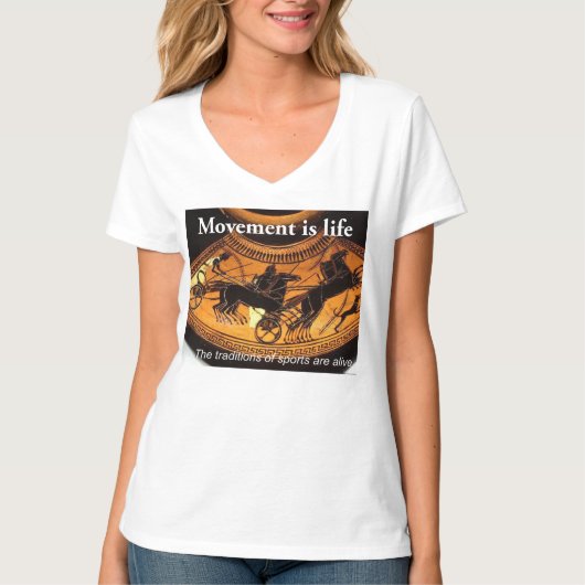 T-shirt à col V de base pour femmes (Devant)
