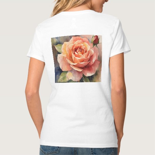 T-shirt à col V de base pour femmes (Dos)