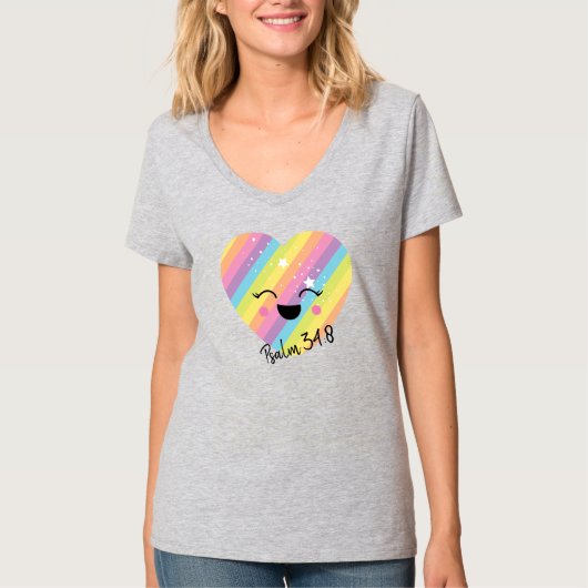 T-shirt à col V de base pour femmes (Devant)