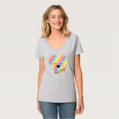 T-shirt à col V de base pour femmes (Devant entier)