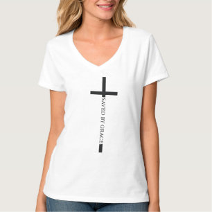 T-shirt à col V de base pour femmes