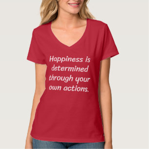 T-shirt à col V de base pour femmes du bonheur