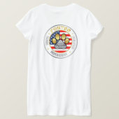 T-shirt à col V PACT pour femmes (Design dos)