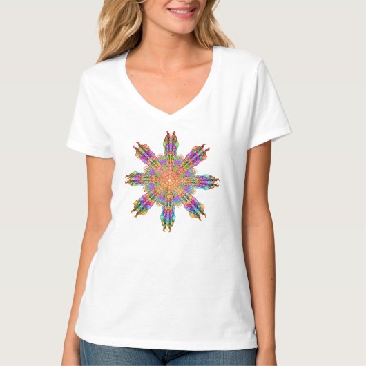 T-shirt à col V pour femmes (Devant)
