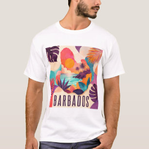 T-shirt à collage contemporain de la Barbade