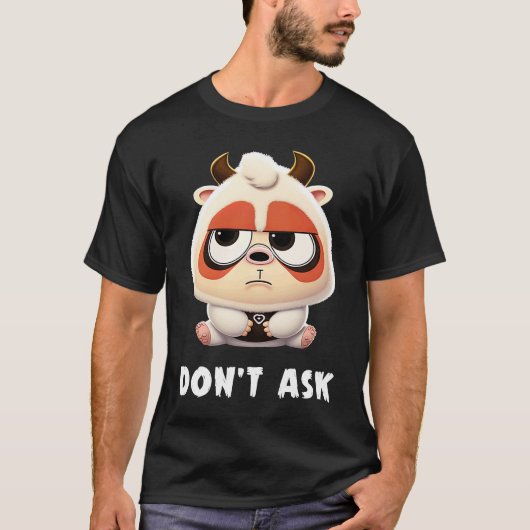 T-shirt A Cute Little Teddy Bear with Horns Saying Don't A (Devant)