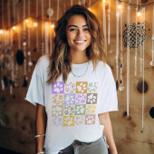 T-shirt À damiers de mât de chien et de chat rétro