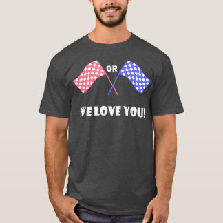 T-shirt à damiers Drapeau de course rose ou bleu Bébé Genr