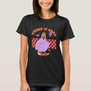 T-shirt à damiers Ghost Skateboard Creer It Real Halloween