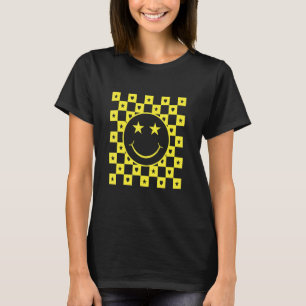 T-shirt à damiers Joyeux visage souriant