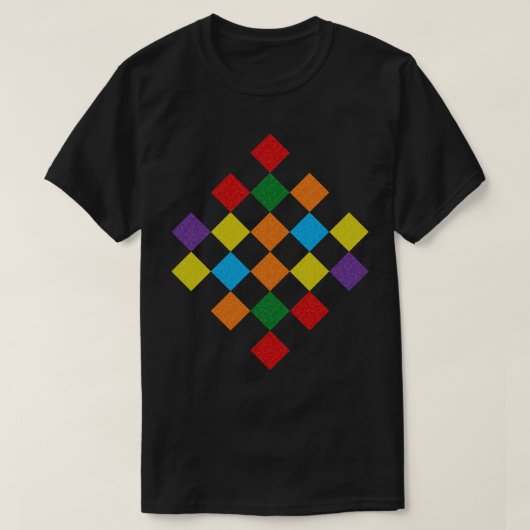 T-shirt à damiers Motif Rainbow Parties scintillant Gay LG (Design devant)