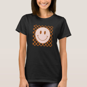 T-shirt à damiers Motif Sourire Face Hommes à la mode Femm