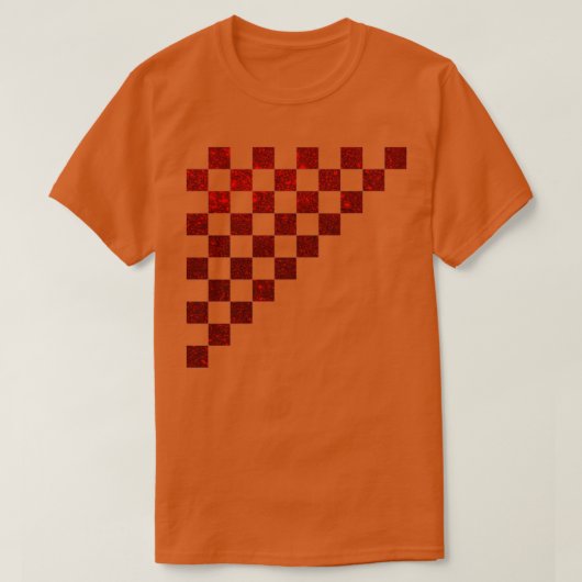 T-shirt à damiers Parties scintillant White Red Triangle (Design devant)