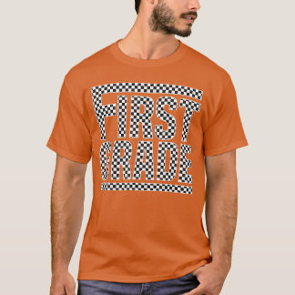 T-shirt à damiers première année de retour à l'école garço