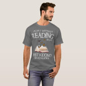 T-shirt A day without reading is like funny bookworm (Devant entier)
