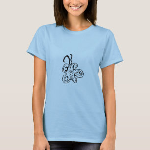 T-shirt à doodle rouge Flutterfly B&W