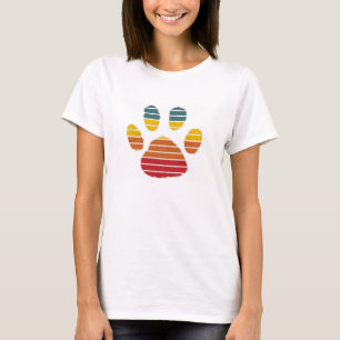 T-Shirt à empreinte de patte au coucher de soleil