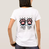T-shirt à empreinte de patte de chat rose - Tee-sh (Dos)