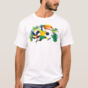 T-shirt à encolure américaine avec mascotte de foo